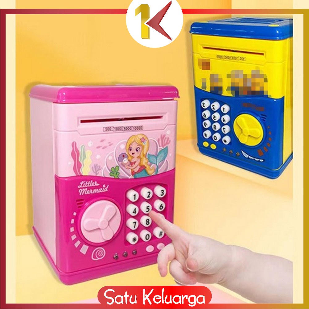 SK-M278 Celengan Mainan ATM Brankas Karakter Astronot Fingerprint Bank Mesin / Celengan Kode Simpan 