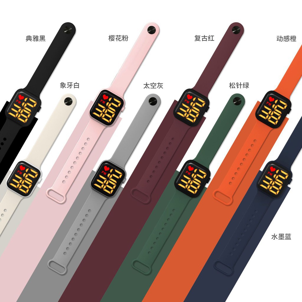 Impor fashion karet elektronik digital LED pria, wanita, anak-anak dan remaja lampu putih M122