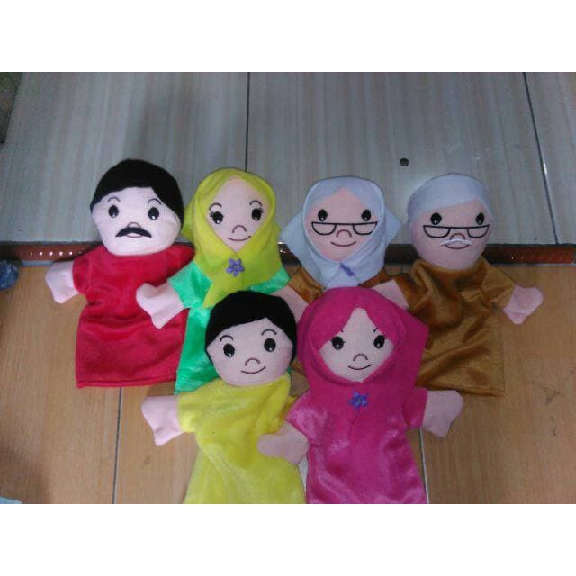 Boneka tangan keluarga muslimah Diskon