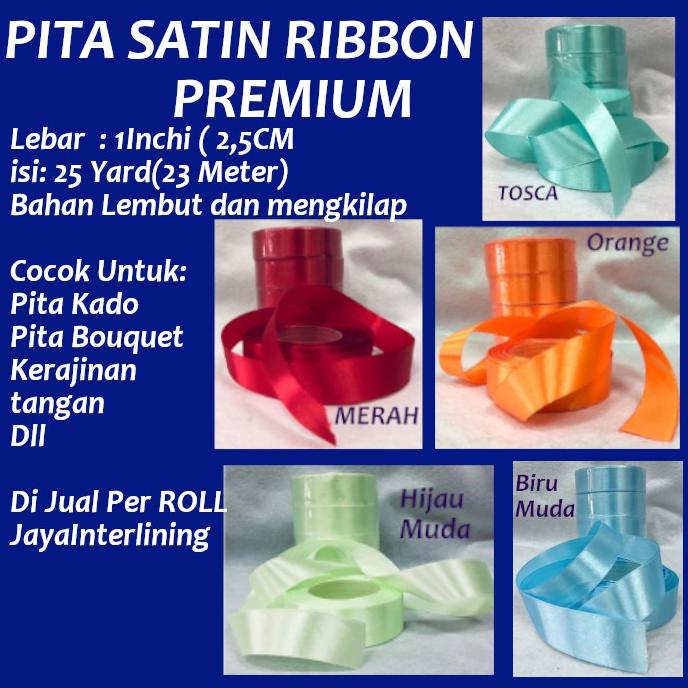 

Pita Satin Ribbon Pita Kado Lebar 1 Inch / 2,5Cm Premium