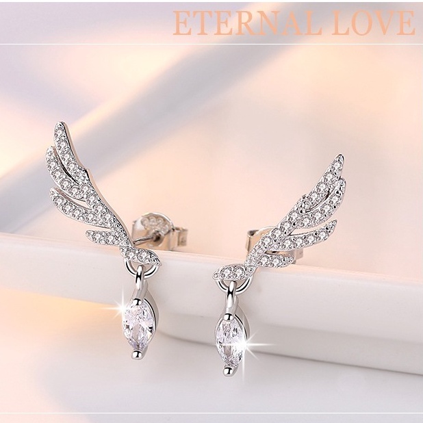 BTS-ERG26WE TINO Stud Earring Wing Pearl Anting Wanita Korea Titanium Anti Karat dan Alergi/Anting Tusuk wanita