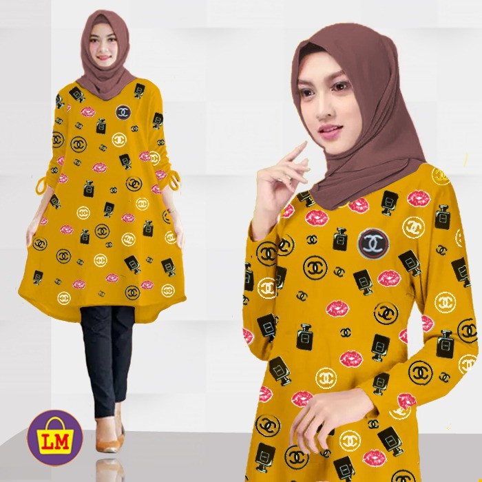 TERMURAH TERLARIS Baju Atasan Tunik Muslim Wanita  TERBARU LMS 15853 15856 15859