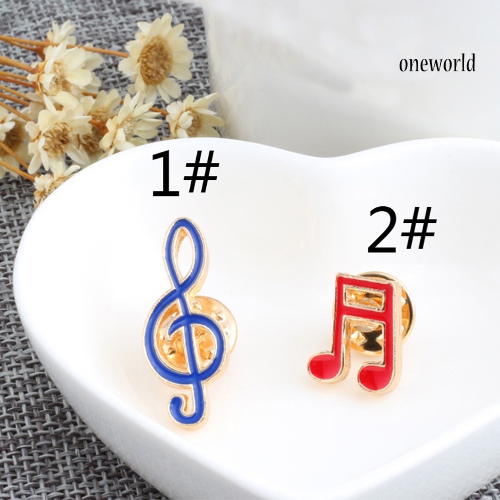 OW@ 1Pc Unisex Cartoon Music Note Lapel Badge Pin Jeans Decor Enamel Brooch Pin