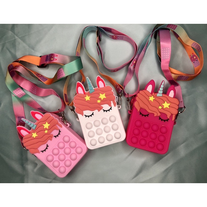 Tas Pop It Unicorn sling bag Anak kecil