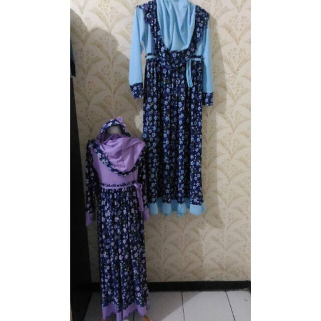 Gamis anak jersey kembang zura