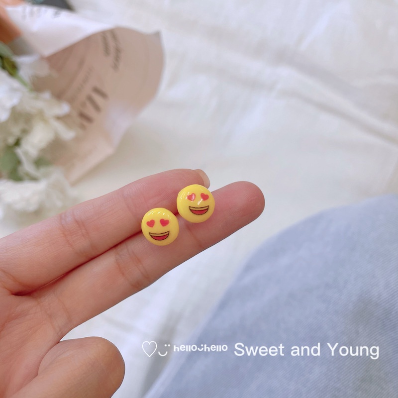 Candy Jewelry Cute Earrings Cartoon Smiley Emoji Earring Fashion Ear Studs for Women and Girls