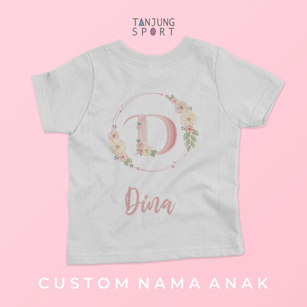 Kaos Anak Custom Nama Sablon Huruf Abjad Cowok Cewek Desain Suka-Suka