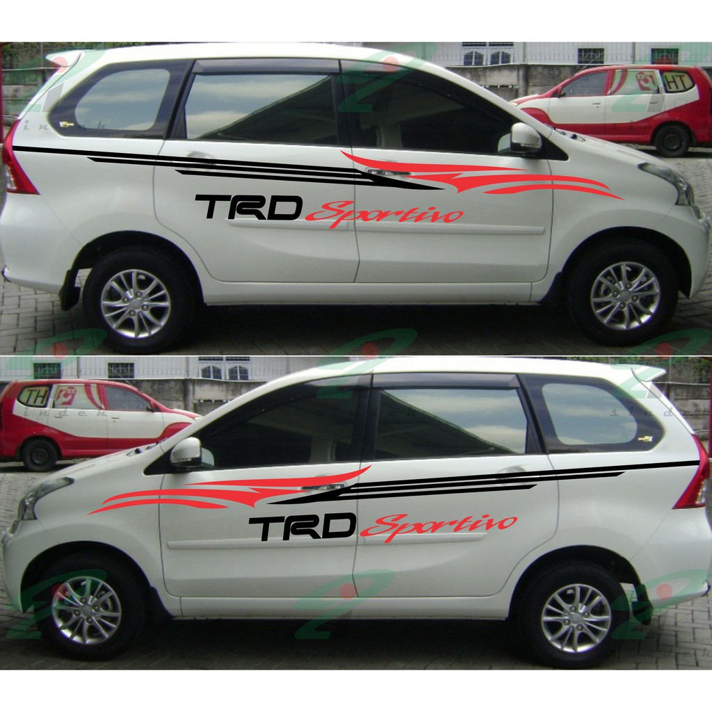 Cutting Sticker Mobil Keren TRD Sportivo Stiker Mobil Avanza Xenia Ertiga Calya Sigra Jazz Agya Shopee Indonesia