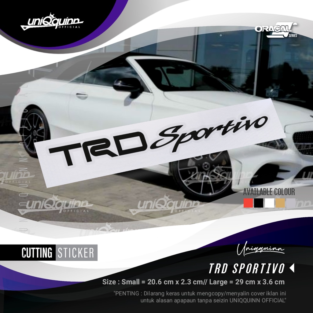 UQ Stiker TRD Sportivo | Sticker TRD Sportivo | Sticker Mobil - Hitam