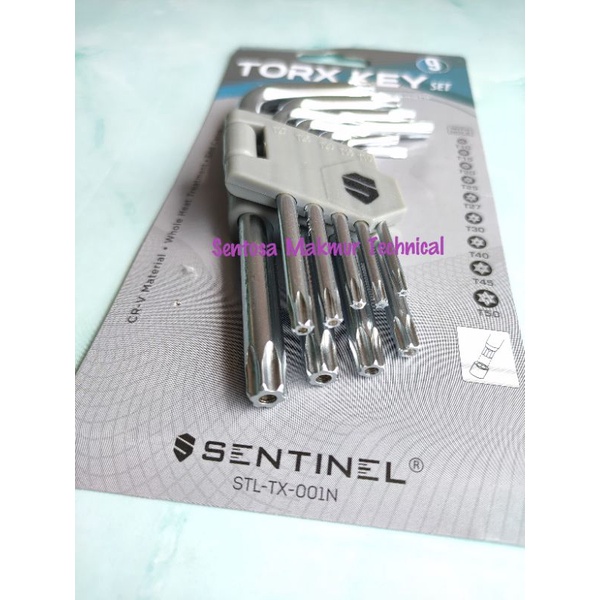 SENTINEL 9 Pcs SET Kunci L Bintang Lubang Pendek Torx Key Short 9PCS