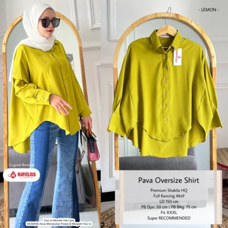 Blouse polos / Pava oversize shirt by marvelous / oversize wanita polos