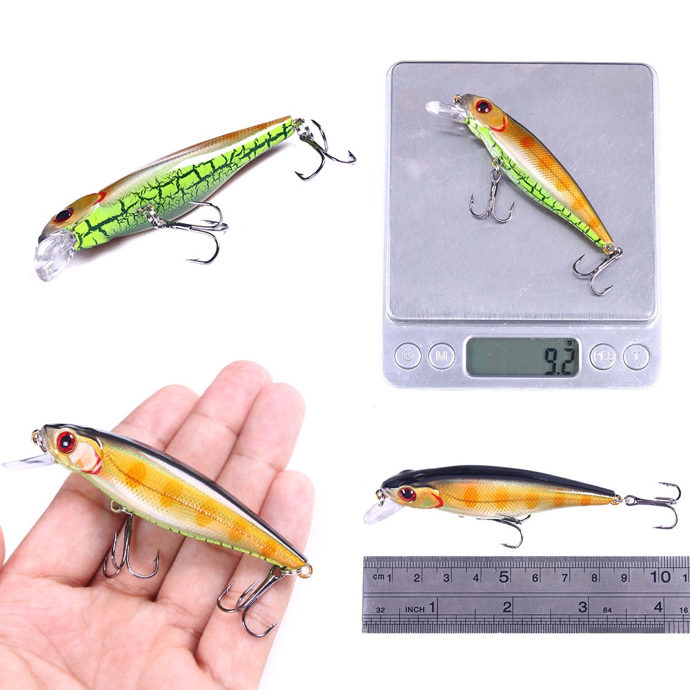 HENGJIA 10pcs Floating Minnow Fishing LURES Wobblers Umpan Pancing 8.8cm 9.2g Crankbait Artificial Hard Swimbait Fish Lure