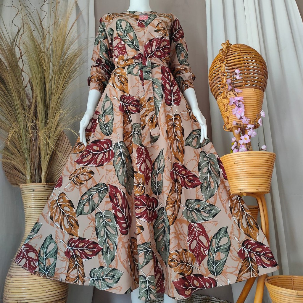 Gamis Payung Jabol / Daun Monstera