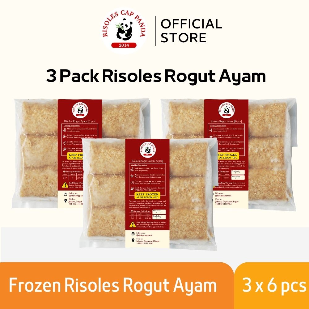 

PAKET 3 PACK (18PCS) RISOLES CAP PANDA PANDA FROZEN FOOD