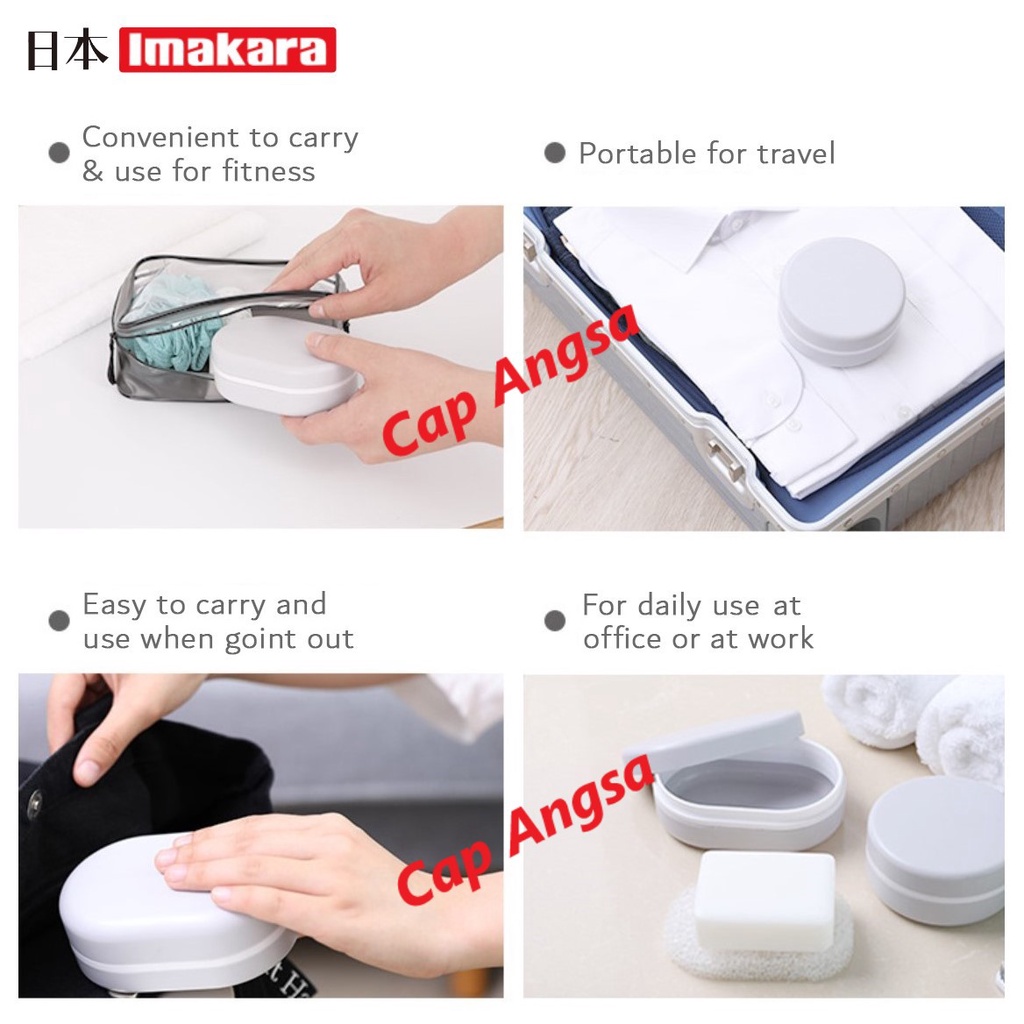 IMAKARA TRAVELING SOAP BOX JAPANESE STYLE ANTI TUMPAH TEMPAT SABUN BATANG PORTABLE KAMAR MANDI GYM KANTOR KERJA