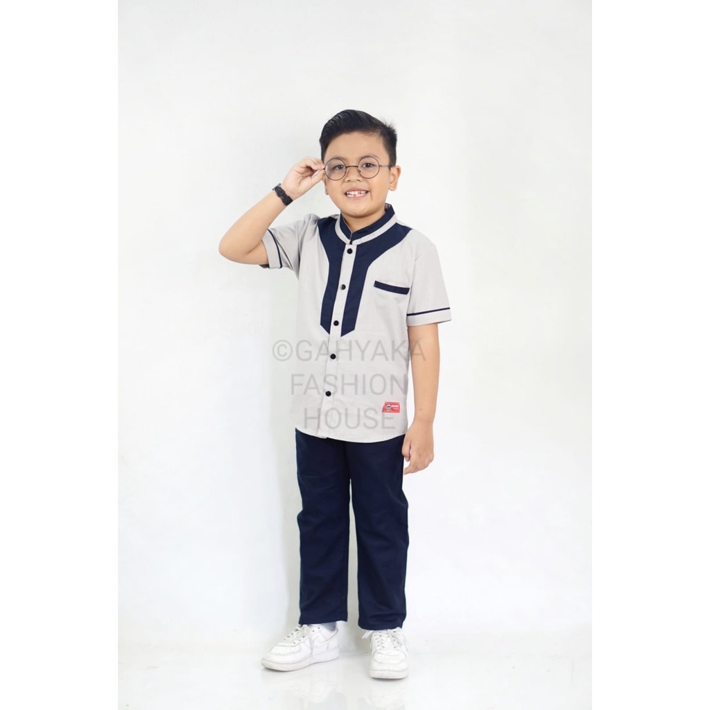 TERBARU NEW ARRIVAL SETELAN KEMEJA KOKO ANAK  BLACK PANTHER USIA 4-15 TAHUN