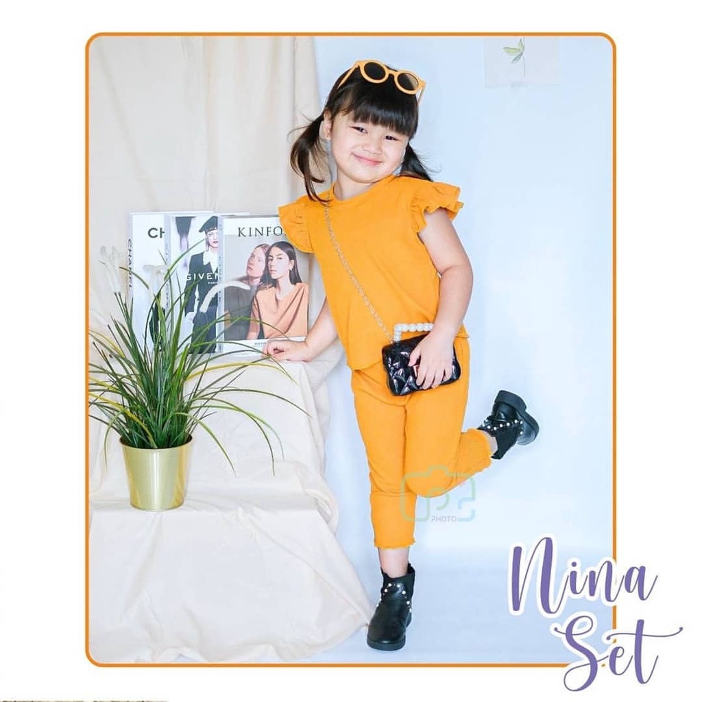 Setelan Anak Perempuan Polos Usia 6bulan-4 Tahun/ Set Nina Pineapple Kids