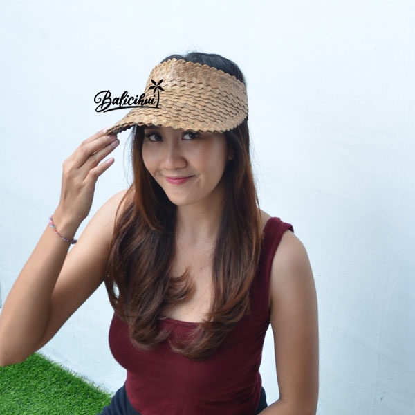 Balicihui Topi Anyaman Topi Golf Wanita Bahan Anyaman Lontar Topi Bali