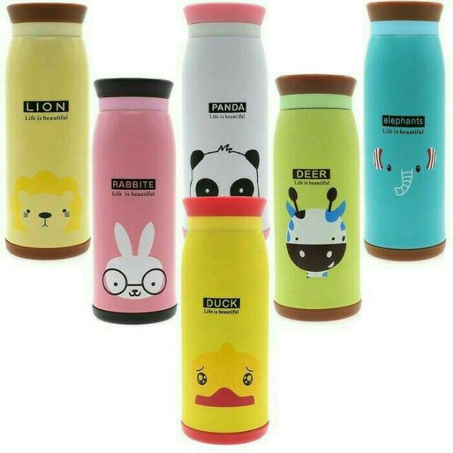 Promo Botol Termos Travel, Motif Animal Character