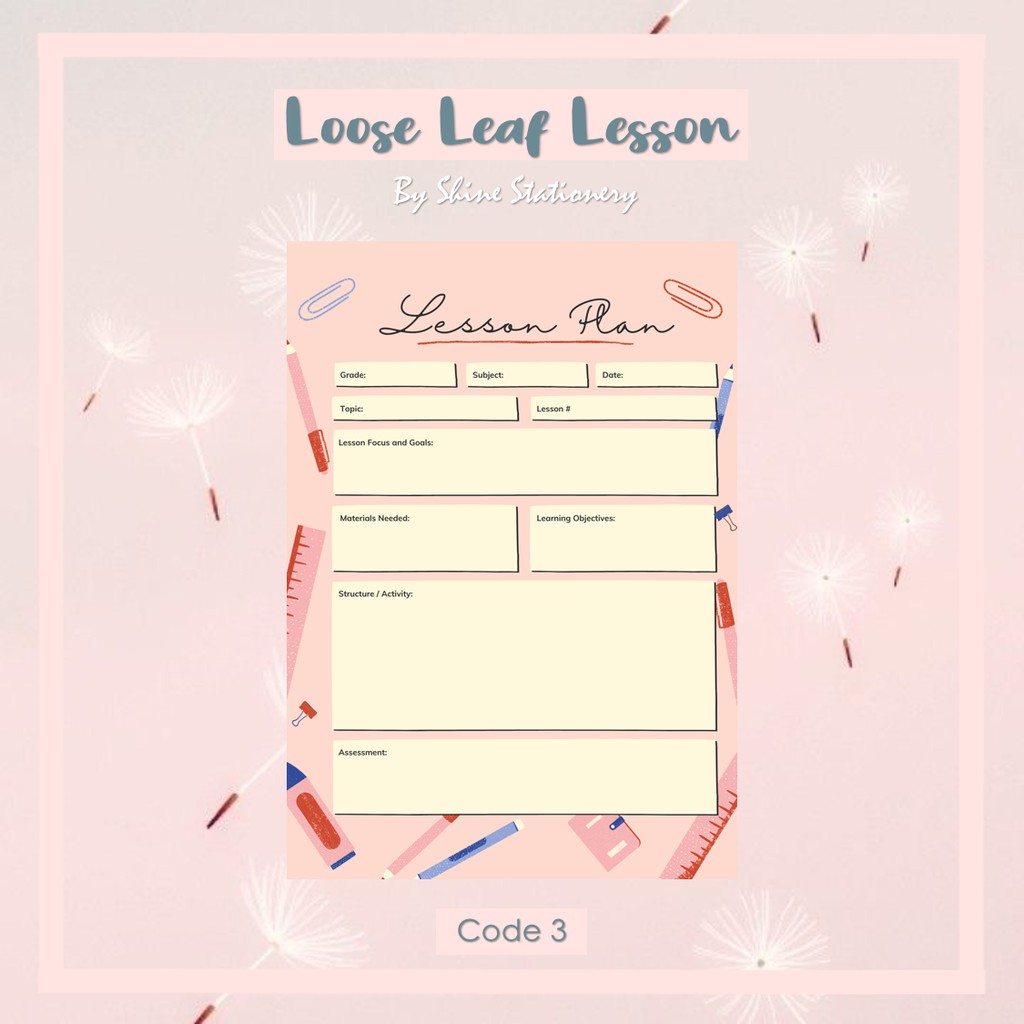 

Loose Leaf Lesson Plan/ Loose Leaf Murah A5 & B5