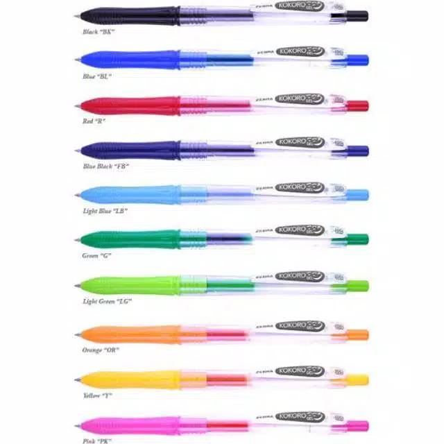 Pulpen Gel Kokoro / Zebra Kokoro Color 0,5 mm