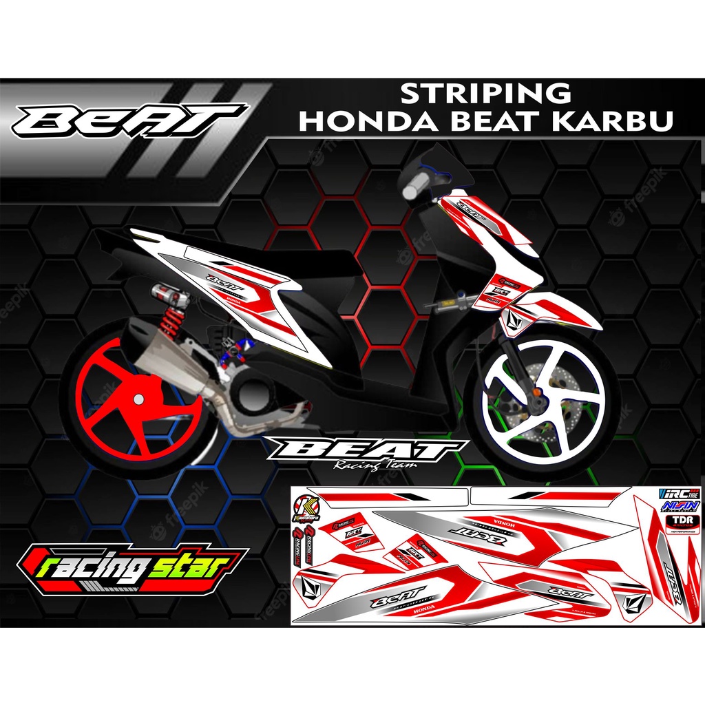 STRIPING  VARIASI BEAT KARBU STICKER STRIPING MOTOR HONDA BEAT KARBU #HONDA BEAT KARBU #HONDA BEAT T
