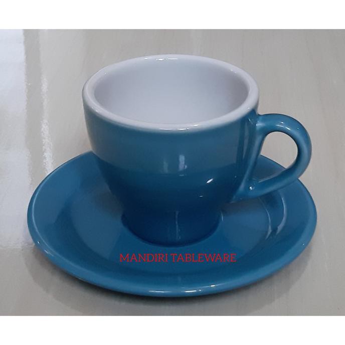 

CANGKIR KOPI LATTE KERAMIK / COFFEE LATTE MUG / TWO TONED - BLUE