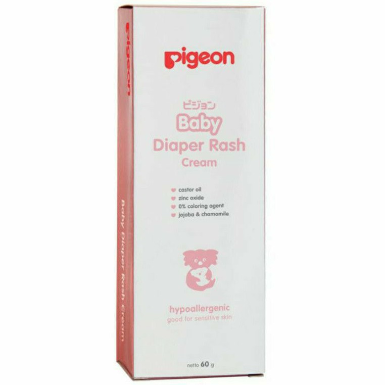 Pigeon Baby Diaper Rash Cream 60gr Hypoallergenic Cream Ruam Popok Bayi 60 gram (CREAM PIGEON 60G)