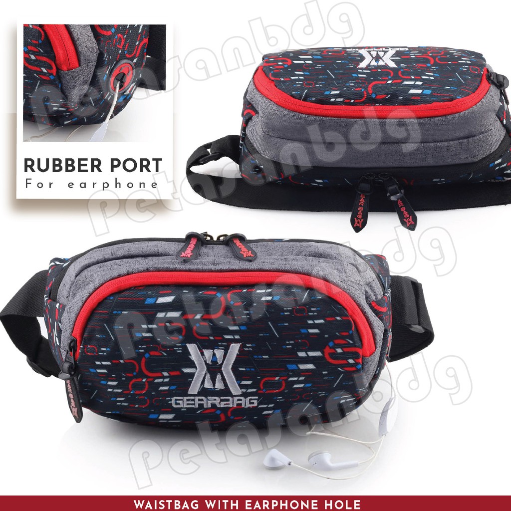 PTS - Gear Bag Port MATRIX 13105 - Waistbag WITH EARPHONE HOLE Tas Selempang Pria Pinggang Messenger