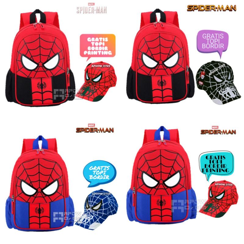 pdf tas sekolah anak laki laki dan topi anak laki 2in1 karater spiderman tas punggung anak tas ransel