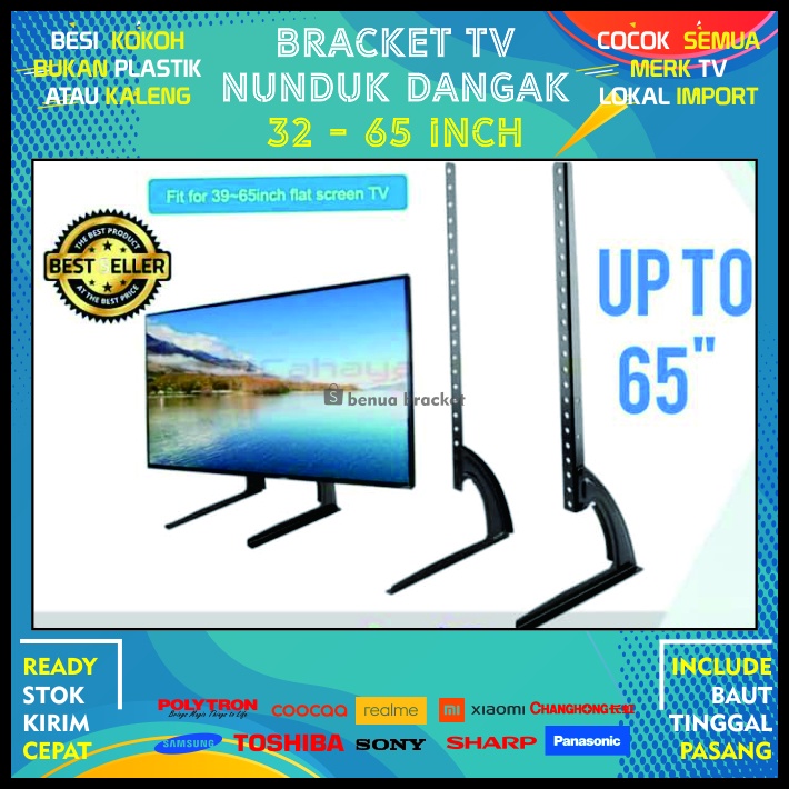 Bracket Standing Tv Kaki 65 60 55 50 49 43 40 32 Inch Stand Kaki Tv