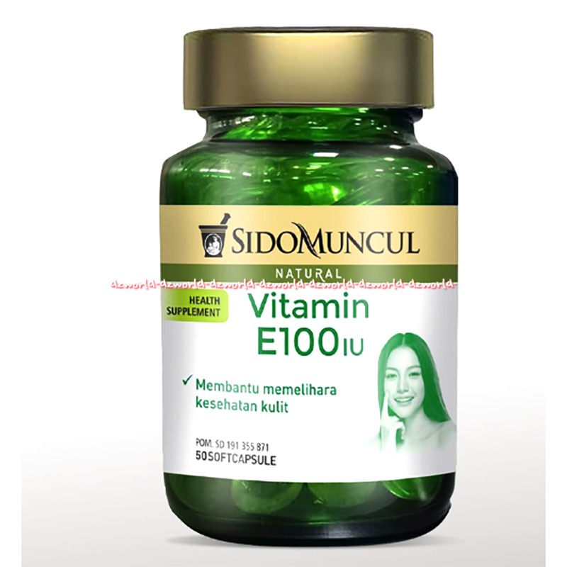 Sidomuncul Natural Vitamin E100 iu 50Kapsul Memelihara Kesehatan Kulit Halus Mulus Sido Muncul Vit E