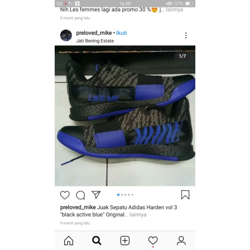 adidas harden vol 3 black active blue