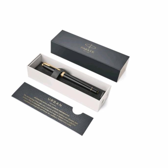 

---Terbartu--- Pen Parker Urban Matte Black Gold Trim