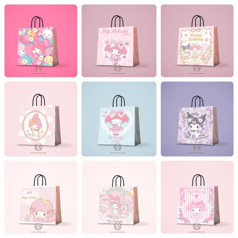 

paperbag custom sanrio/ hampers ultah/paperbag ultah/my melody/goodie bag sanrio/souvenir ultah