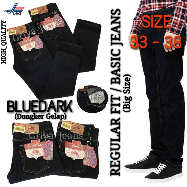 Celana Jeans Lea Panjang Bigsize Pria / Regular Jeans Jumbo / Lea Straight Jeans Pria / Basic Jeans