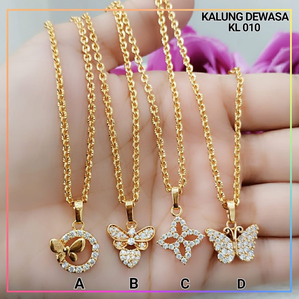 Kalung xuping kalung dewasa permata Kupu kupu lapis emas gold KL 010