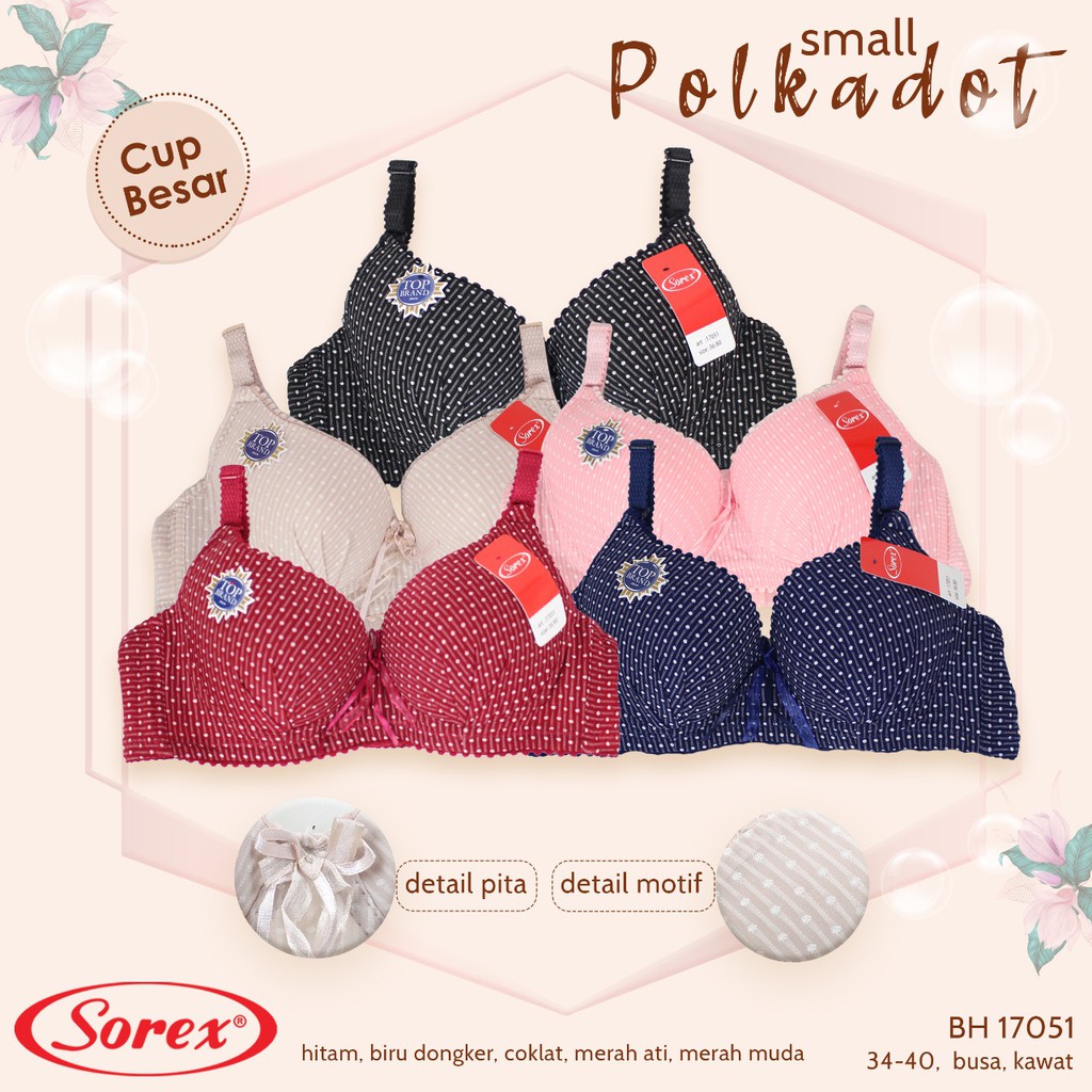 Bh Bra Sorex 17051 (Cup Sedang) BUSA SEDANG | Bra Busa Pakai Kawat Full Cup |fjy#