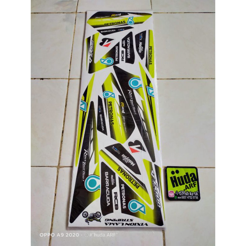 Striping Lis Sticker Variasi Yamaha Vixion Old / Vixion Lama Motif Petronas Hijau