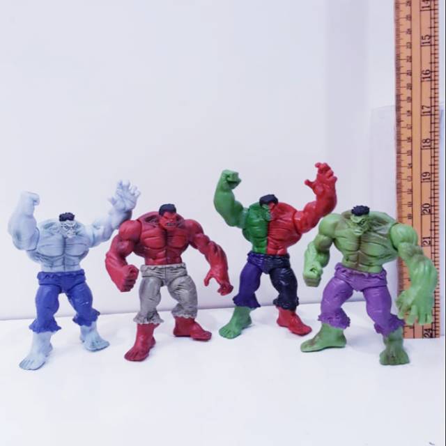 Figure set hulk 4 warna putih merah hijau