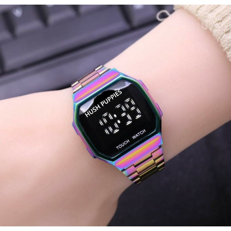 Bahan Halus Stainless (COD) Jam Tangan Wanita Led Touch Screen Tali Rantai Free Box &amp; Baterai