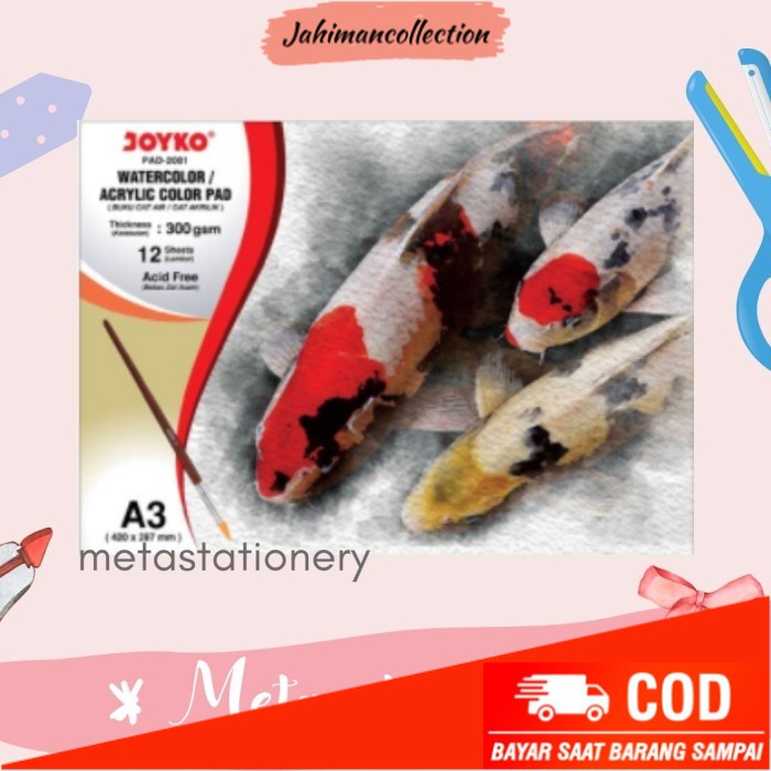 

✨ BISA COD ✨ Watercolor Pad / Buku Cat Air Akrilik Joyko Pad-2001 A3