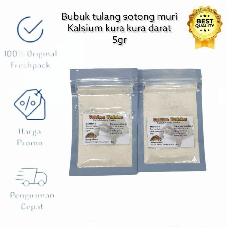 bubuk tulang sotong murni kalsium kura kura darat calcium tortoise 5GR