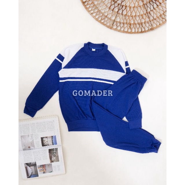 SETELAN SERAGAM OLAHRAGA ANAK SEKOLAH PAUD/TK KULIT JERUK BIRU BENHUR