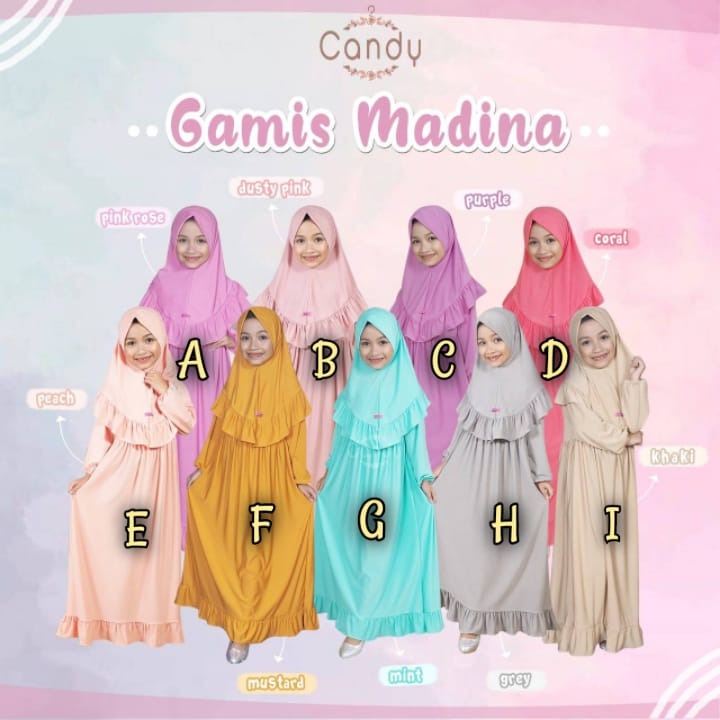 GAMIS ANAK POLOS SET JILBAB 1-5 TAHUN