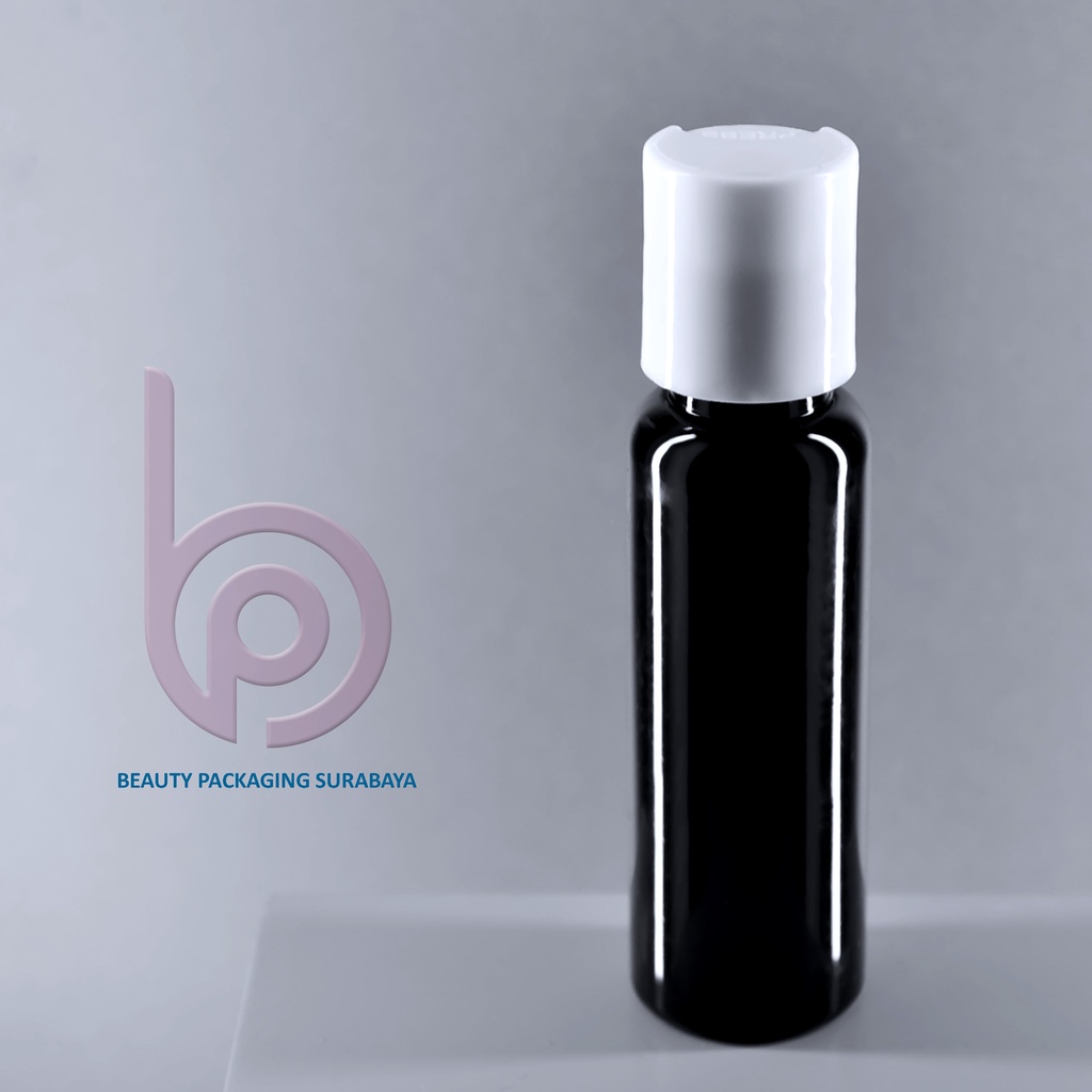 Botol Plastik PET 27ml BR Hitam Tutup Presstop