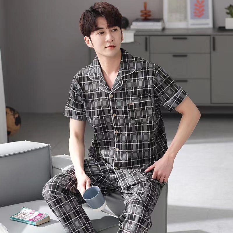 Cp piyama cowok dewasa corak kotak/Piyama Baju Tidur Pria Dewasa Import/setelan piyama lengan pendek-CP.KRAH FULL KOTAK