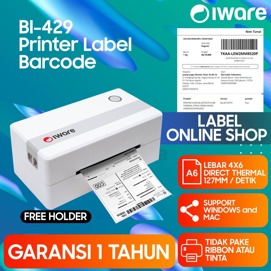 PRINTER LABEL BARCODE USB IWARE  BP-428 / BP-429 USB / BT