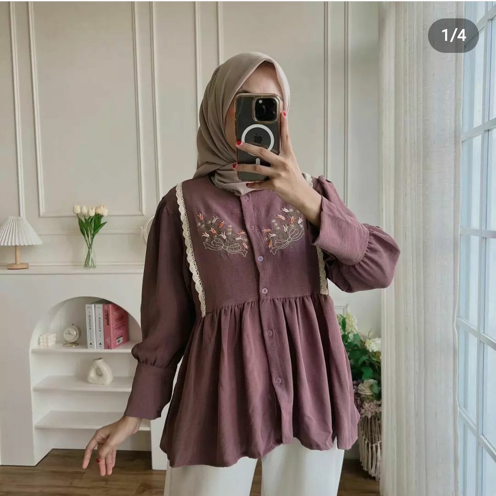 BORDIR Dara Blouse Jumbo || Ukuran S M L XL XXL XXXL 5L