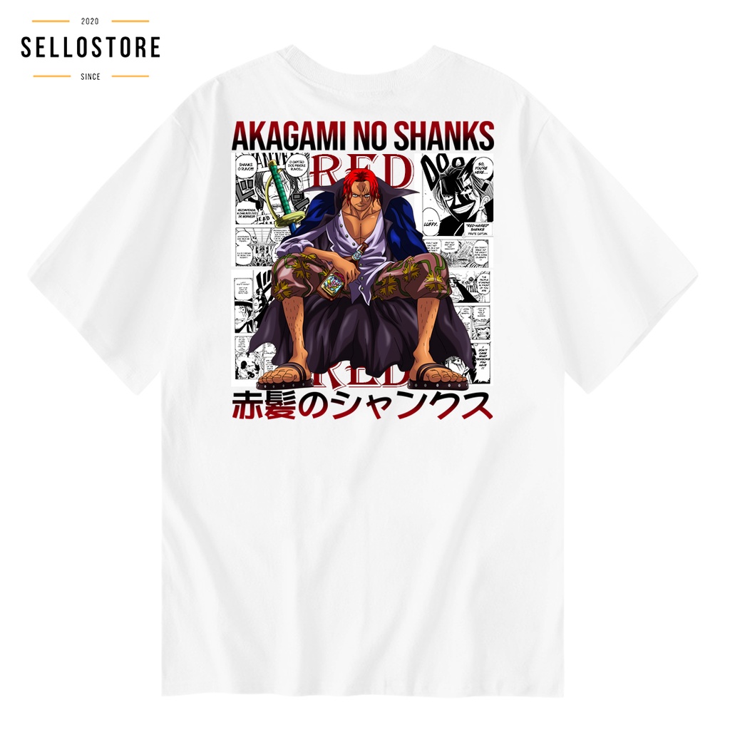 Kaos Anime One Piece AKAGAMI NO SHANKS Kaos One Piece Original Baju Wibu Distro Jepang T shirt Anime
